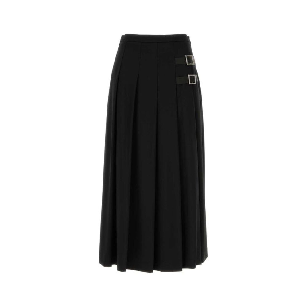 Le Sully Studio Women Black Stretch Wool Blend Skirt